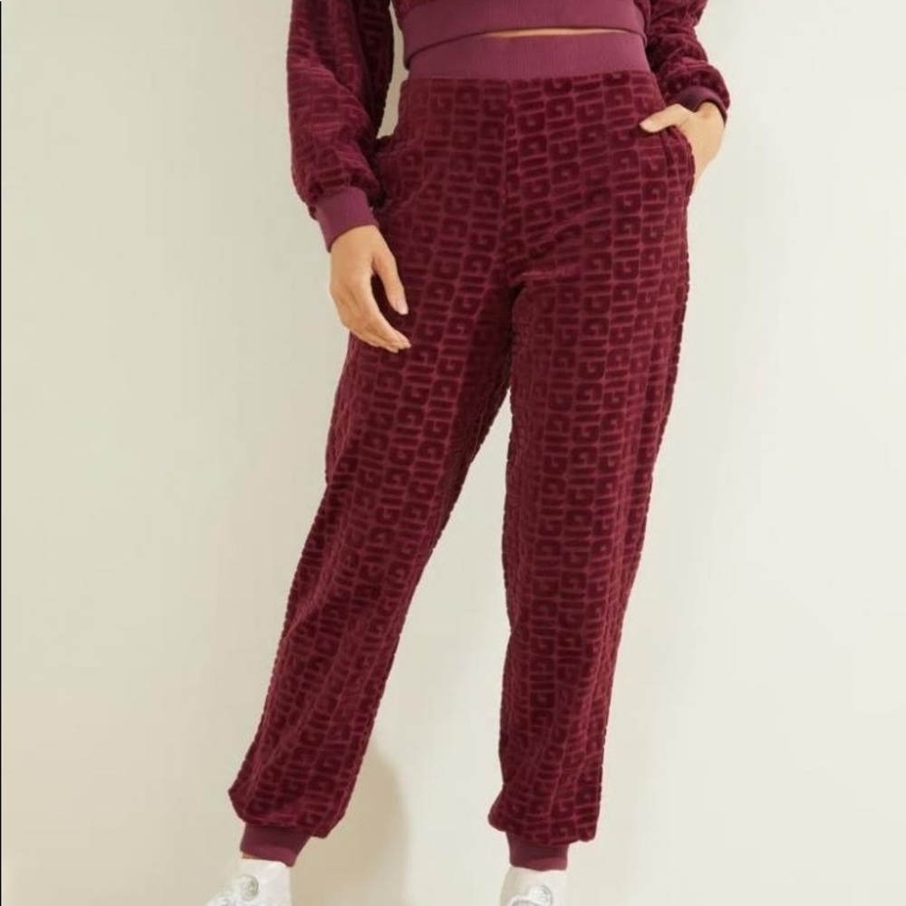 GUESS Activewear Velour Logo Joggers After Party
